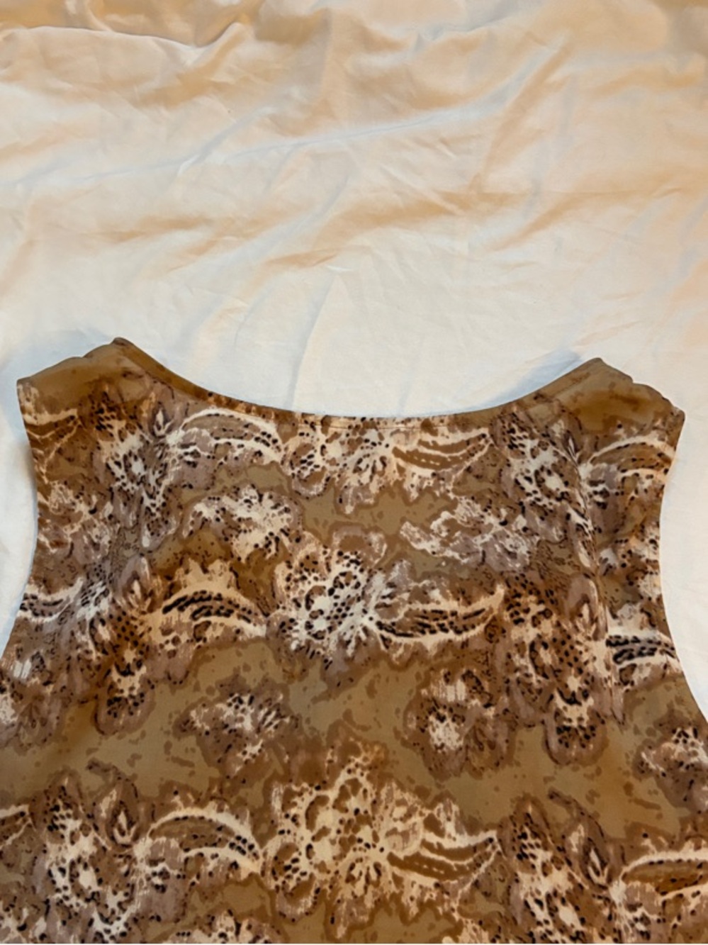 LOFT Brown Ruffle Sleeveless Top - Picture 3 of 3